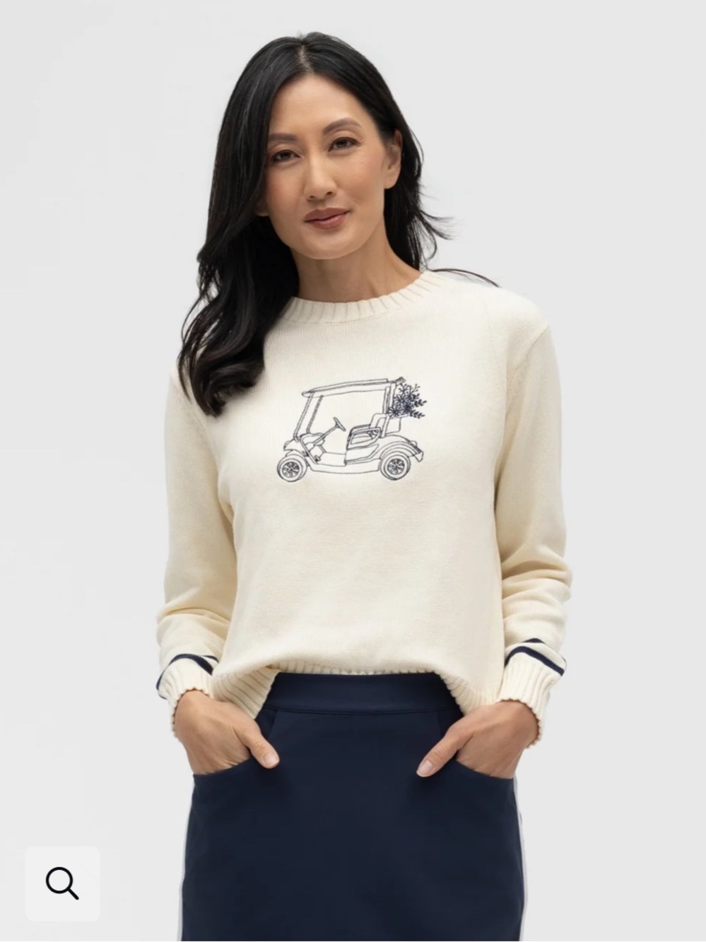 Midspring Golf Cart Sweater in Ivory